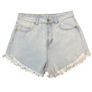 Wild Fable High-Waisted Light Wash Jean Shorts Frayed Hem 6